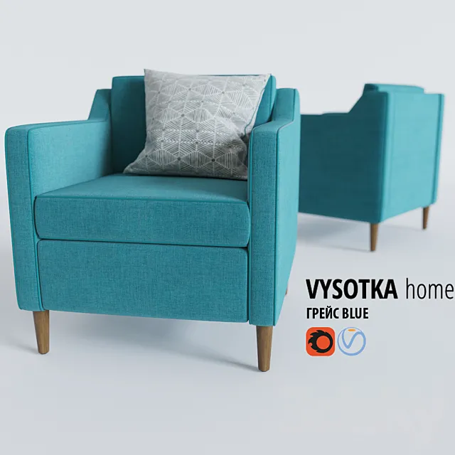 Vysotkahome - GRACE CHAIR BLUE 3DModel