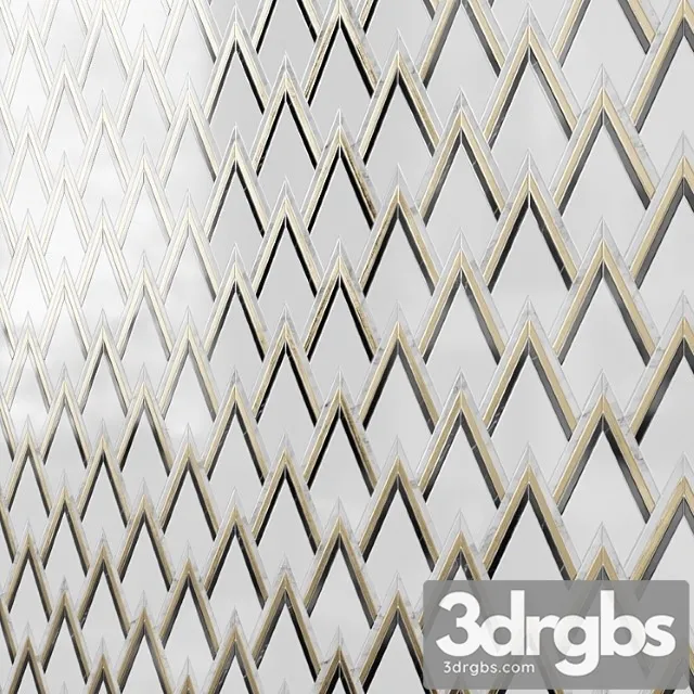 Vzag nero & brass mosaic tile by vanessa deleon 3D Model Free