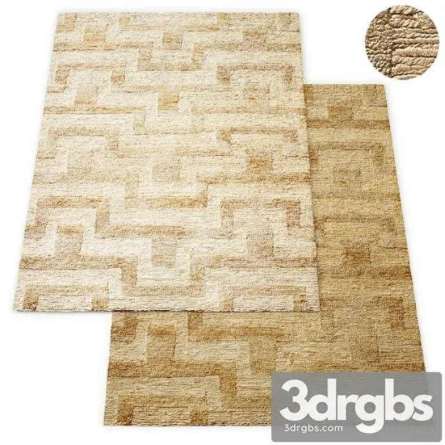 Wabi Sabi Hand Knotted Geo Jute Rug Rh Collection 3D Model Free
