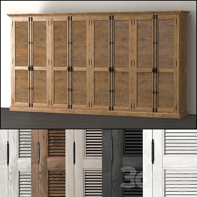 Walk-in wardrobe eight-door SHUTTER DREW 3D Model