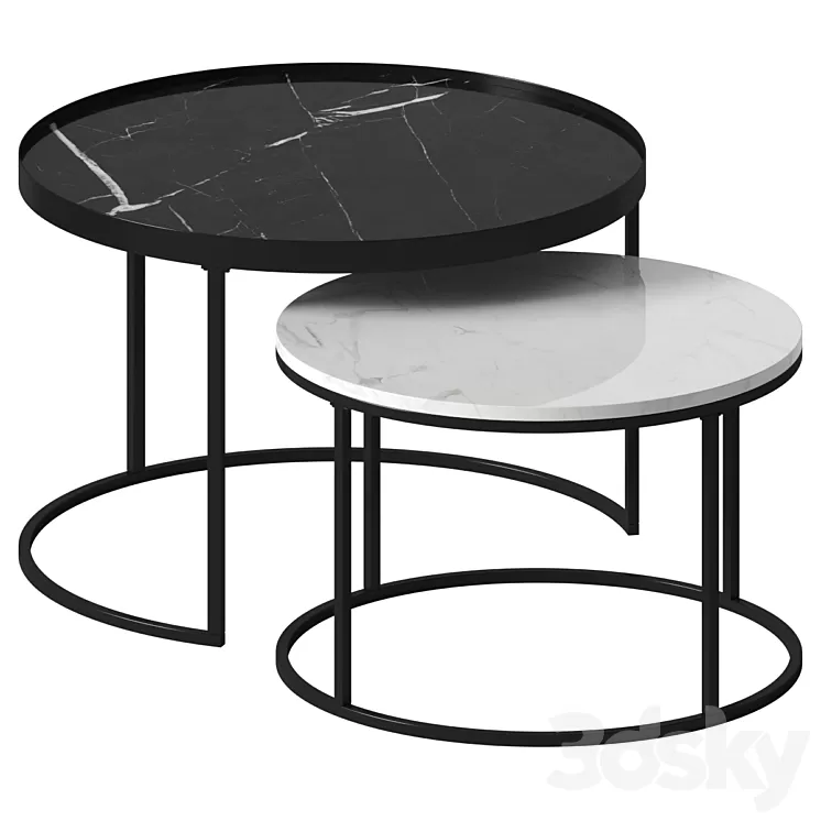 Walker Edison - Round Coffee Tables 3D Model Free