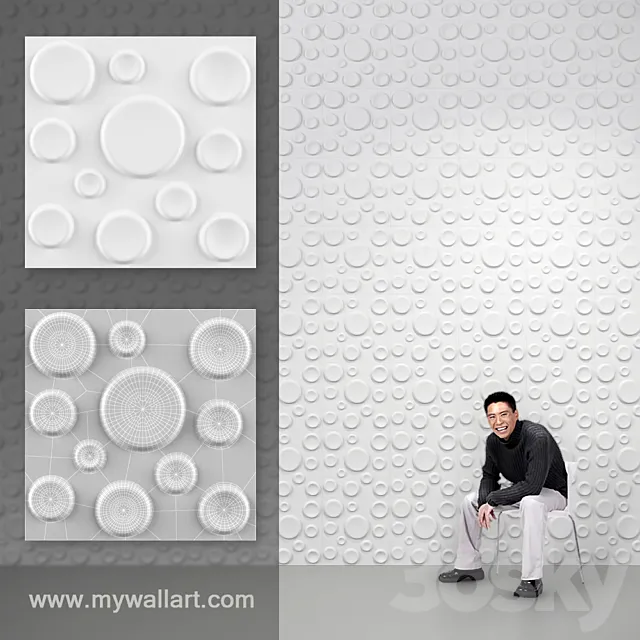 Wall 3d panels "Craters" 3D Model
