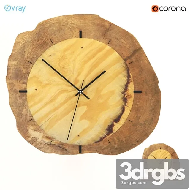 Wall and desk clocks from slab. 3D Model Free