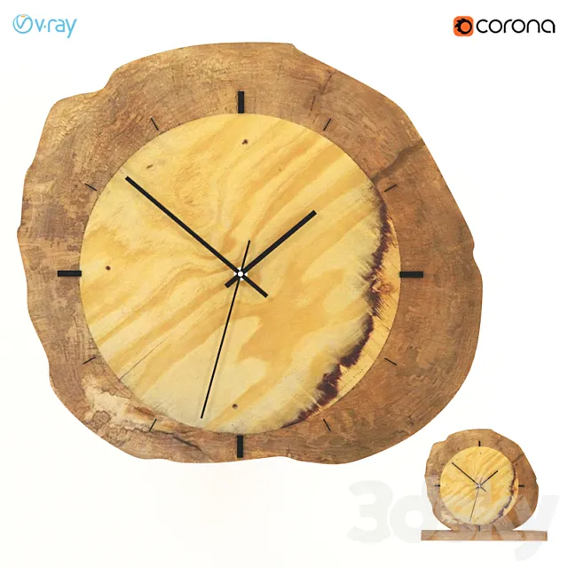 Wall and desk clocks from slab. 3DModel