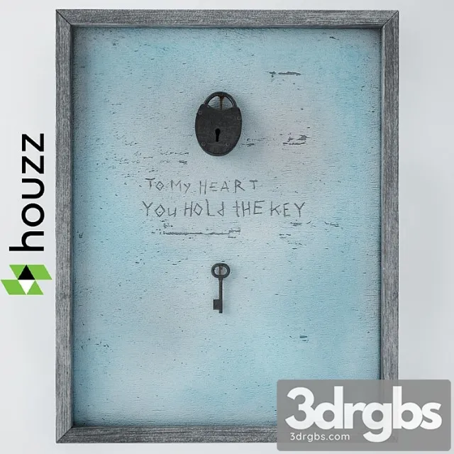 Wall Art Key To My Heart 3D Model Free