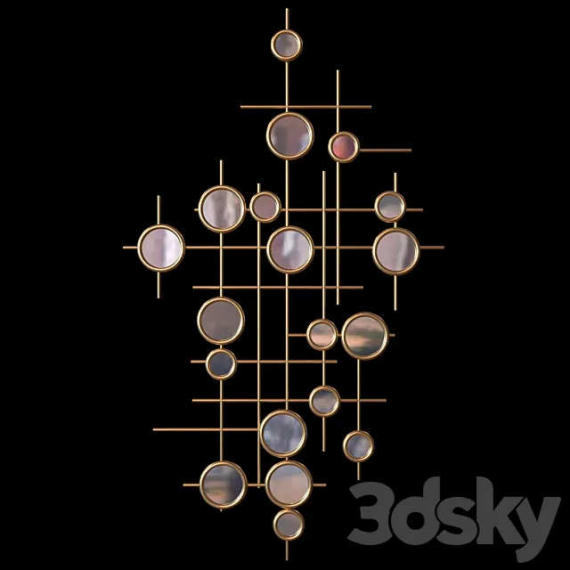 Wall art object Mirror Loft Concept 3D Model