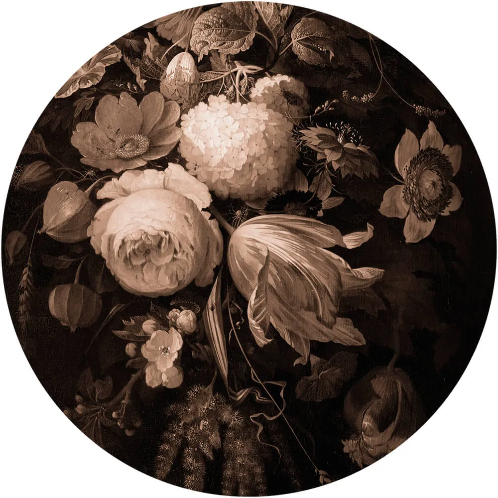 Wall Art - Wallpaper Boudoir Beige round 3D Model