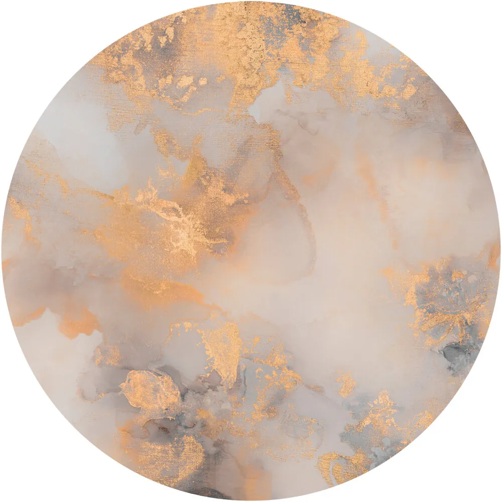 Wall Art - Wallpaper Dolce Vita Grey&Gold round 3D Model