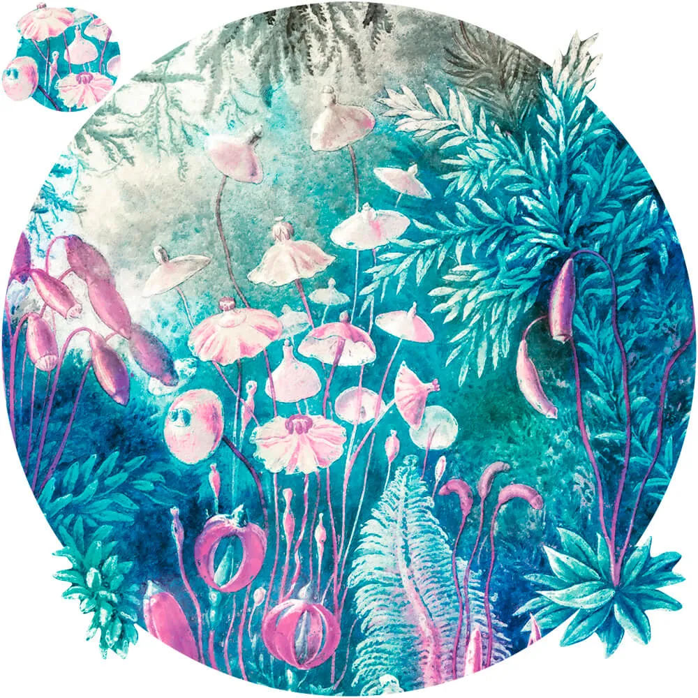 Wall Art - Wallpaper Fairytale Blue round 3D Model