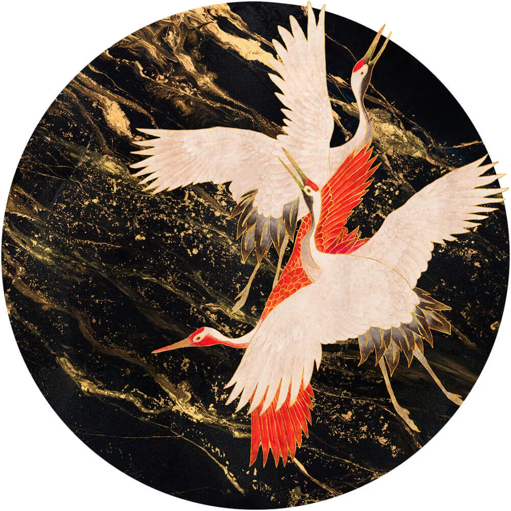 Wall Art - Wallpaper Glory Tsuru round 3D Model