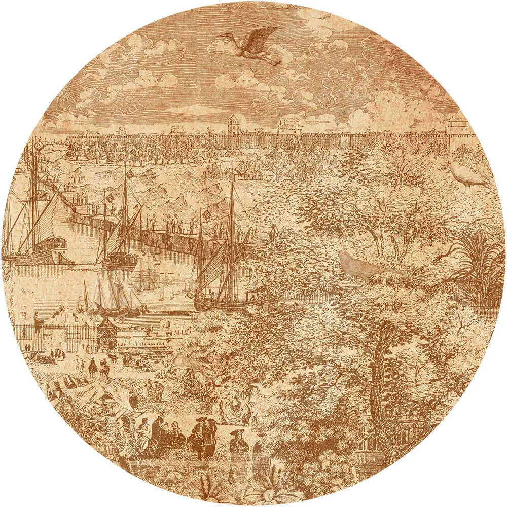 Wall Art - Wallpaper Gulliver Rust 2 round 3D Model