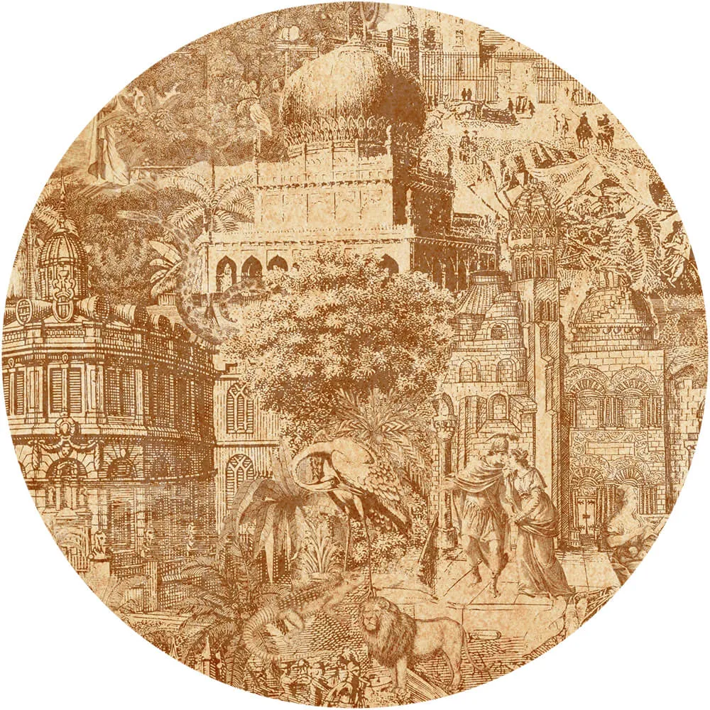 Wall Art - Wallpaper Gulliver Rust round 3D Model