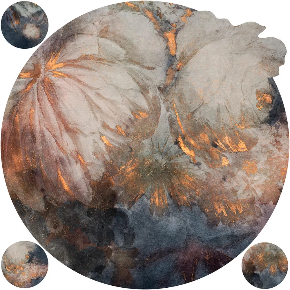 Wall Art - Wallpaper Harmony Blue round 3D Model