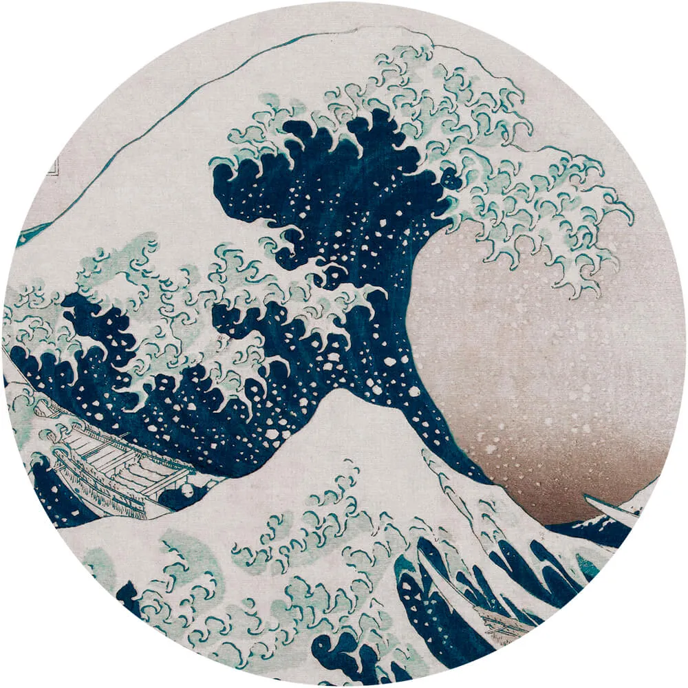 Wall Art - Wallpaper Hokusai round 3D Model