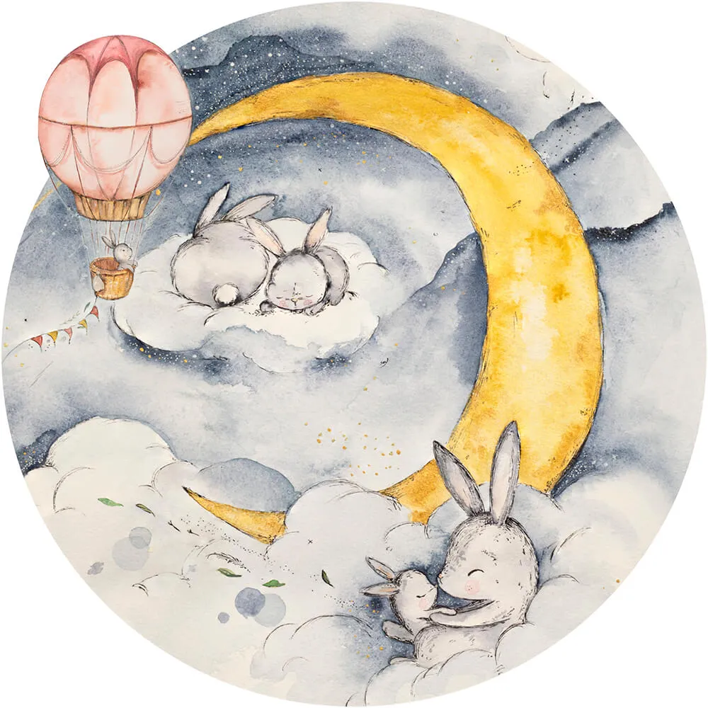 Wall Art - Wallpaper Moonie Blue round 3D Model