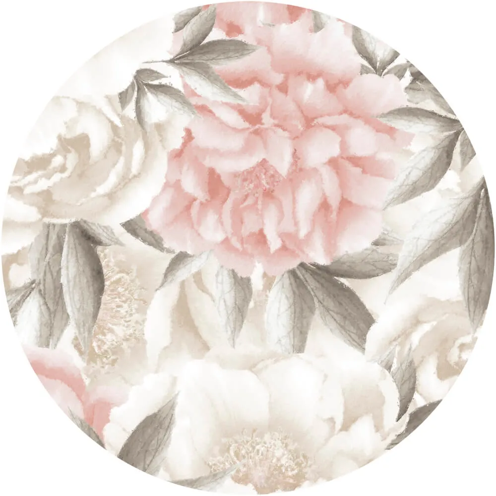 Wall Art - Wallpaper Peony Light Big round 3D Model