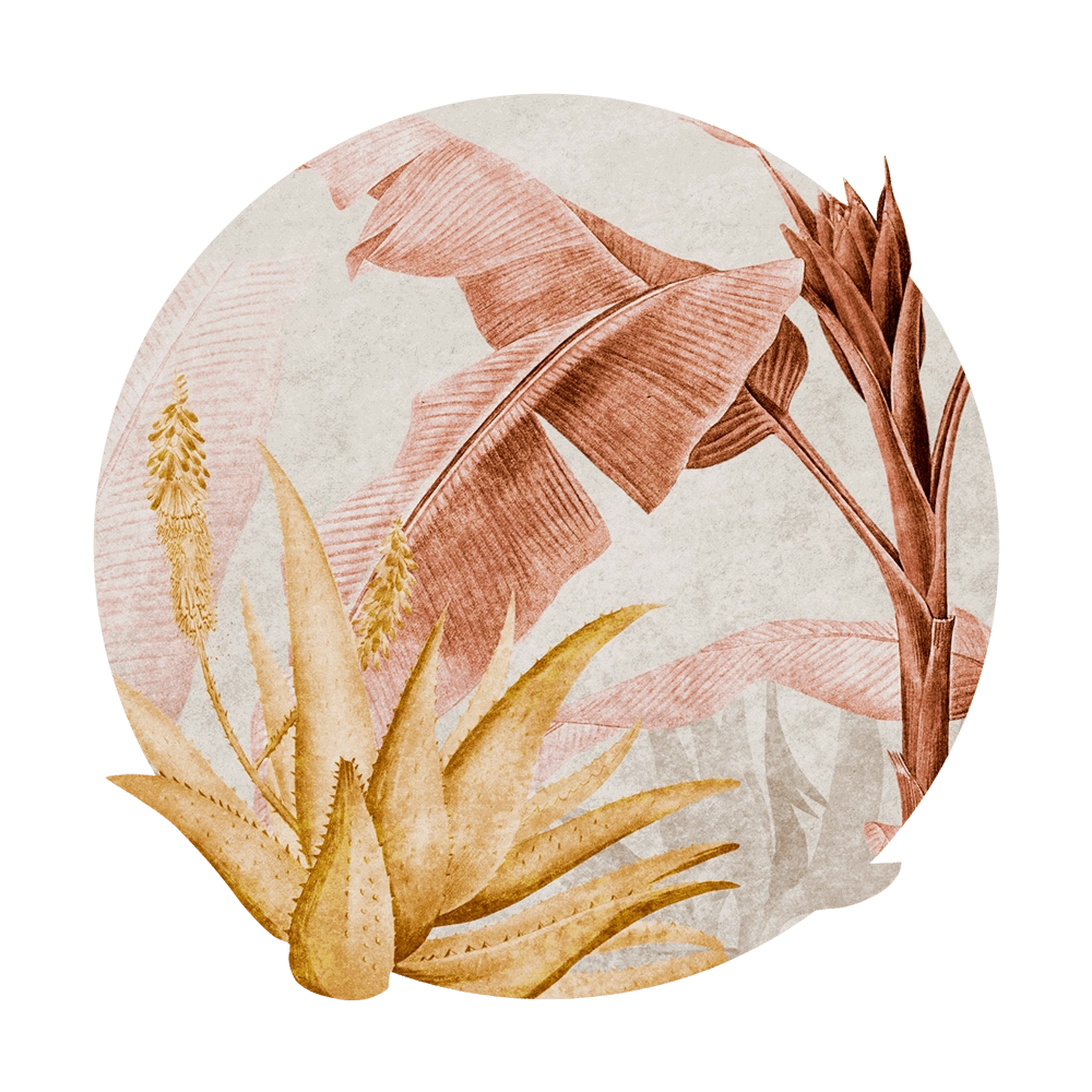 Wall Art - Wallpaper Rainforest Rust round 3D Model