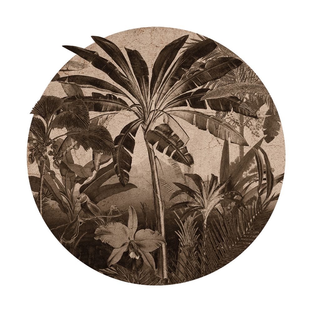 Wall Art - Wallpaper Robinson Rust round 3D Model