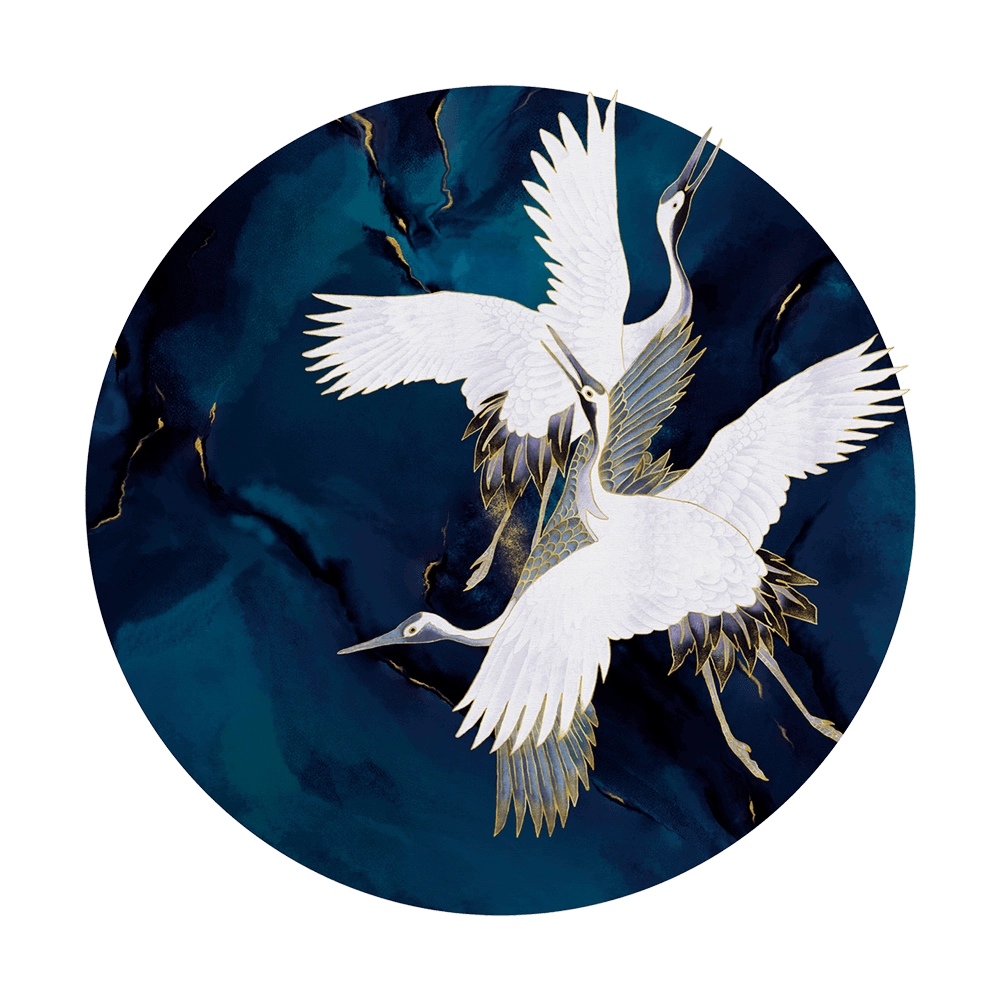 Wall Art - Wallpaper Royal Tsuru round 3D Model