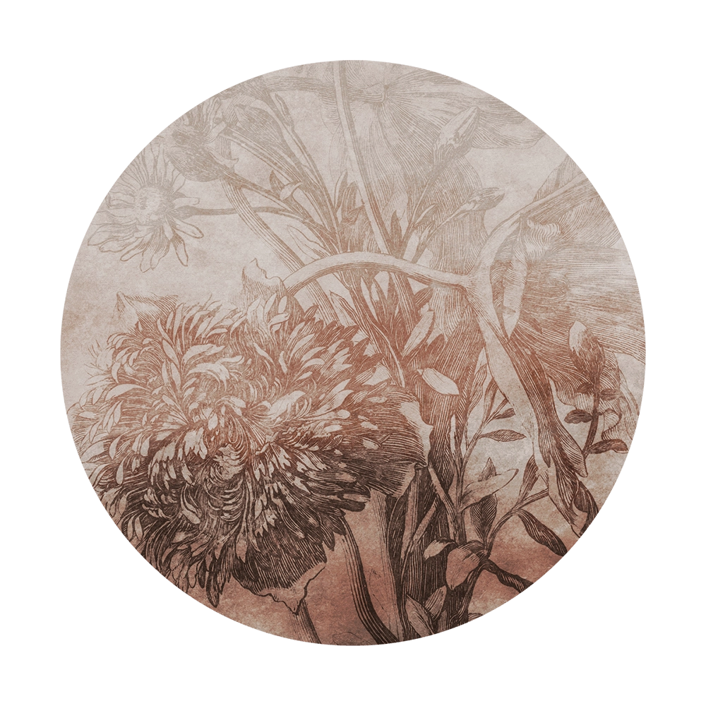 Wall Art - Wallpaper Rust Ombre Flower round 3D Model