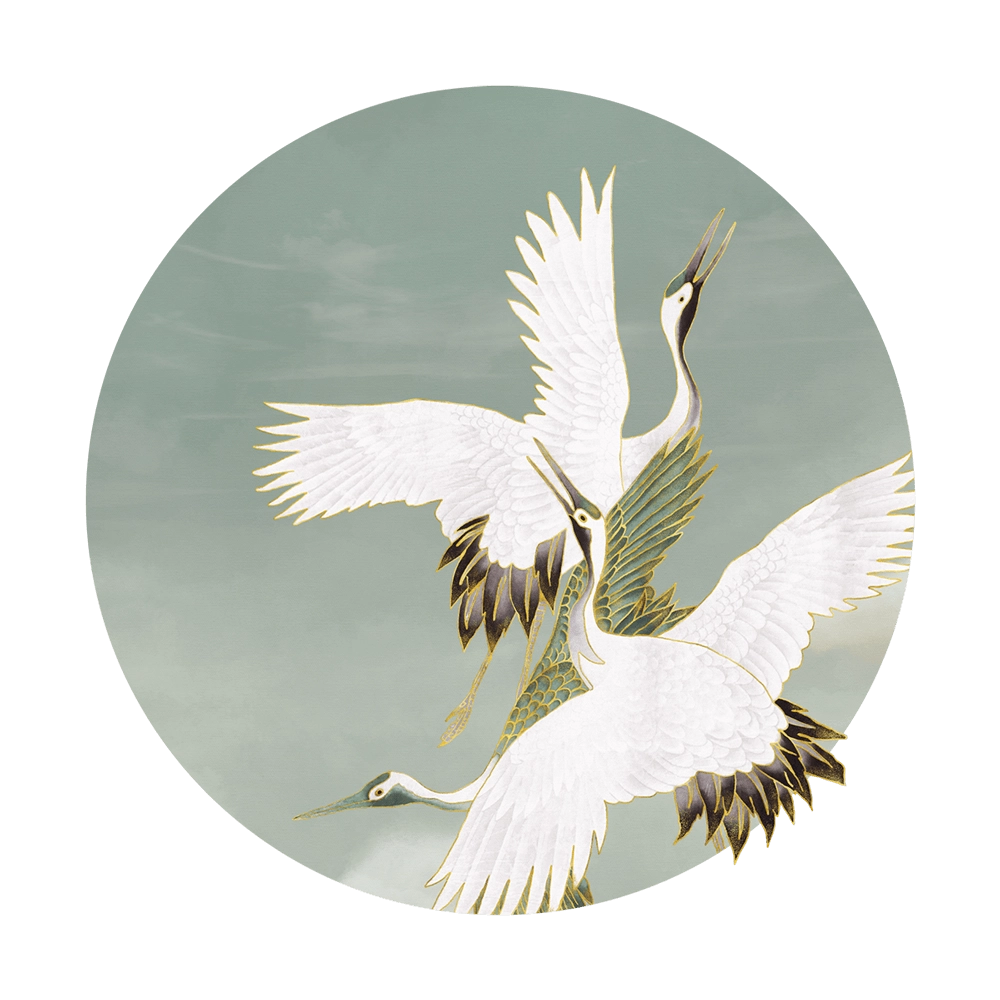 Wall Art - Wallpaper Sage Tsuru round 3D Model