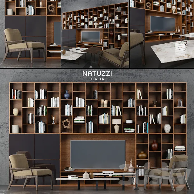 Wall + chairs Natuzzi 3DModel