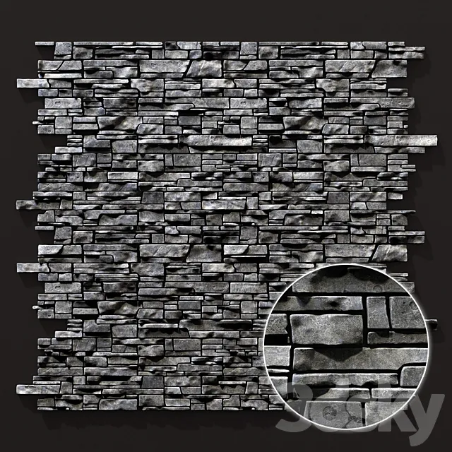 Wall clincer brick rock n3 _ Wall clinker rock 3DModel