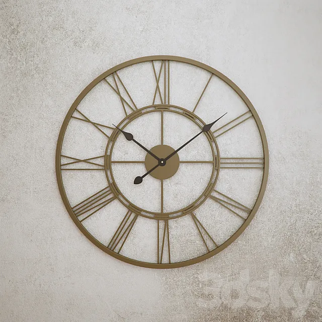 Wall Clock Metal Howard Miller 625-472 Stockton 3DModel