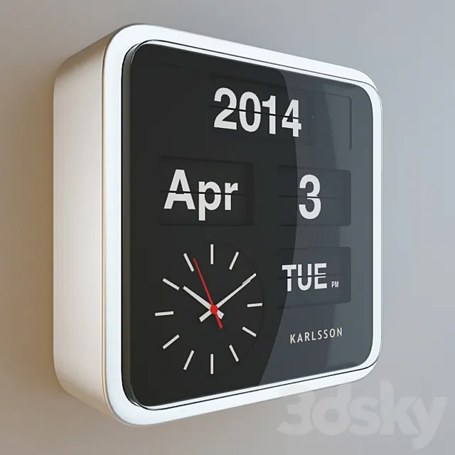 Wall clock Mini Flip 3D Model