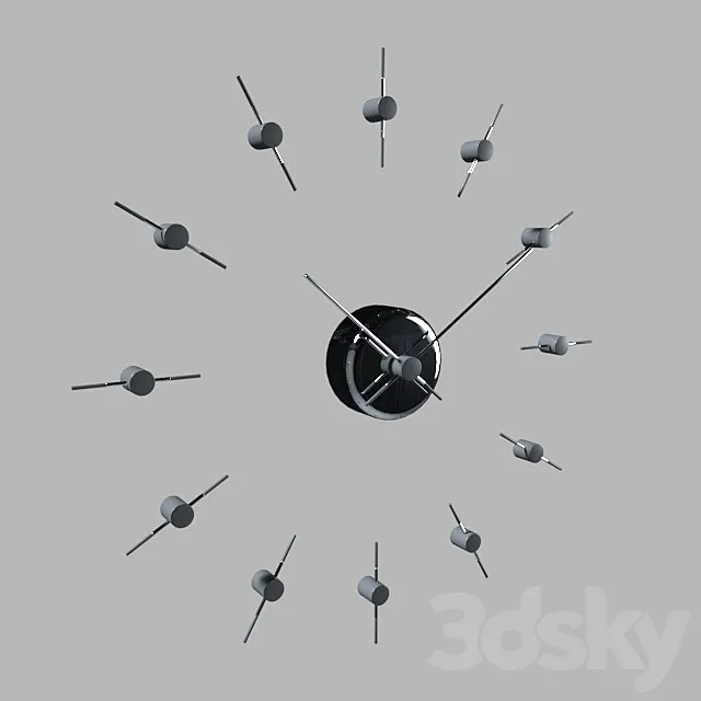 Wall clock Nomon Merlin 12N-125 3D Model