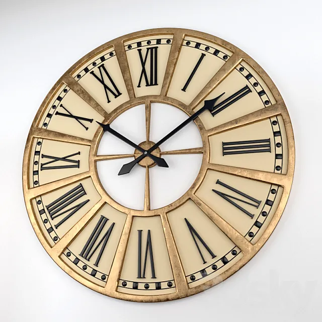 Wall clocks Large Train Station Clock 3DModel