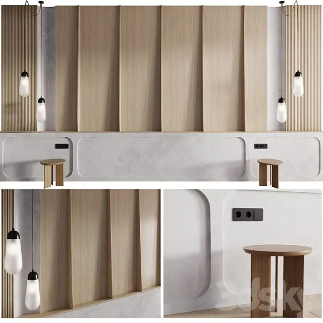 Wall composition Bedroom Headboard 002 3D Model