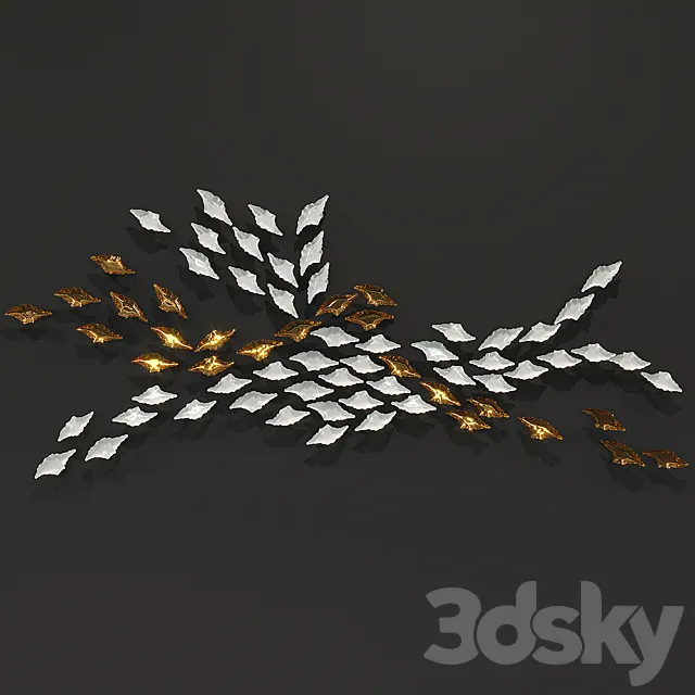 Wall composition Haberdashery Luxury Leaf Eddy 3D Model