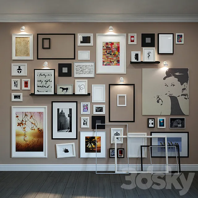 Wall composition of the frames IKEA 3DModel