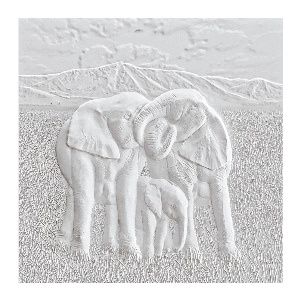 Wall deco - ELEPHANTS B-47 3D Model
