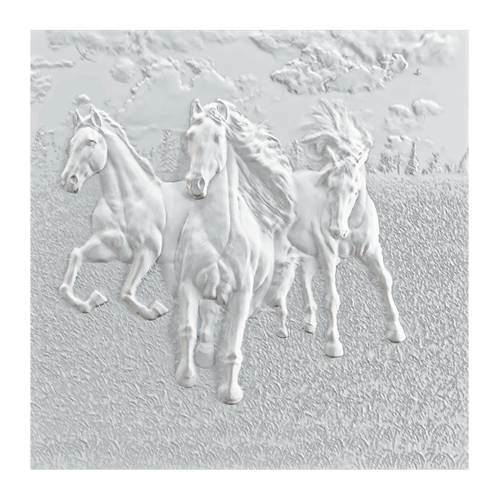 Wall deco - HORSES B-48 3D Model