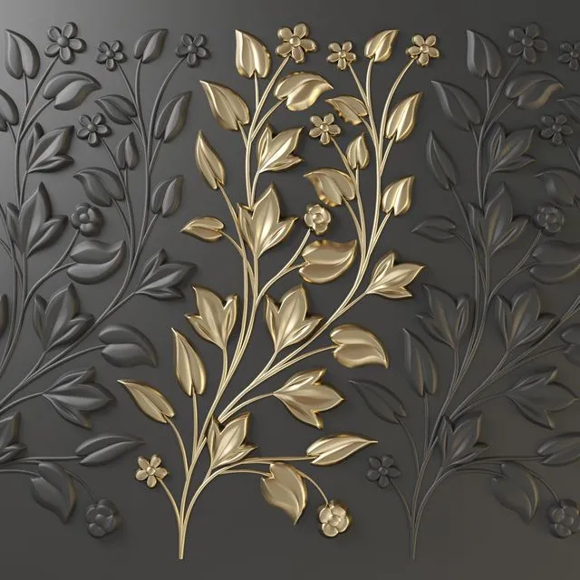 Wall decor 002. Flower 3D Model