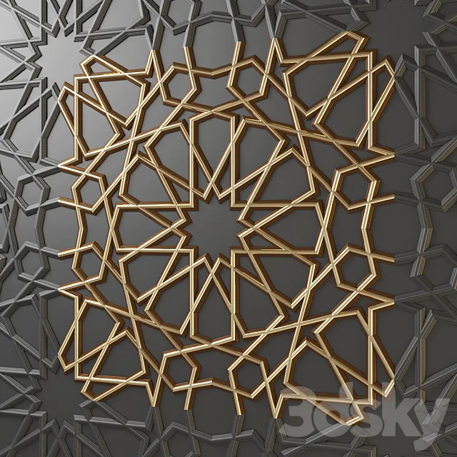 Wall decor 003. Arabic 3DModel