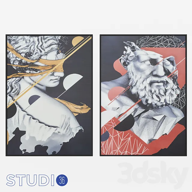 Wall decor Dialma Brown DB005393 and DB005395 from STUDIO36SHOP.RU 3DModel