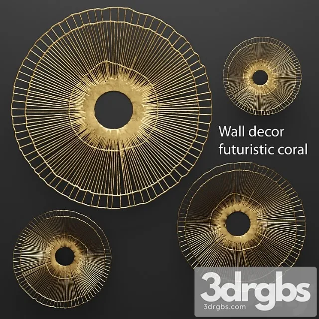 Wall Decor Futuristic Coral Panel Wall Decor 3D Model Free