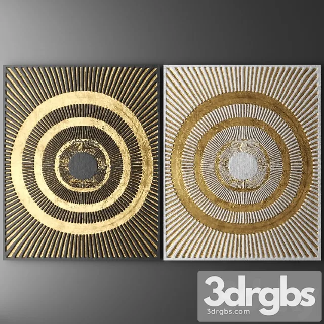 Wall Decor Picture Gold Lux ​​Lukhuri Decor Art Contemporary Art Abstraction Circles Sun Free Download