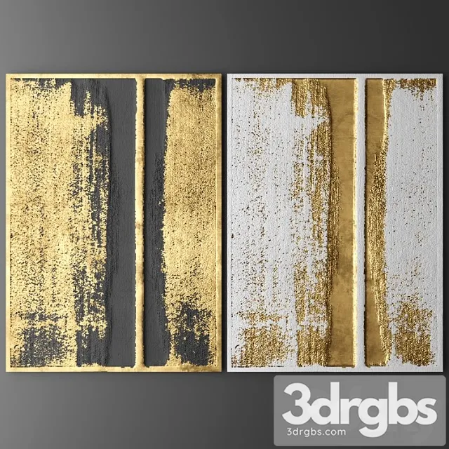 Wall Decor Picture Gold Luxury Lukhuri Decor Art Contemporary Art Abstraction 25 3D Model Free