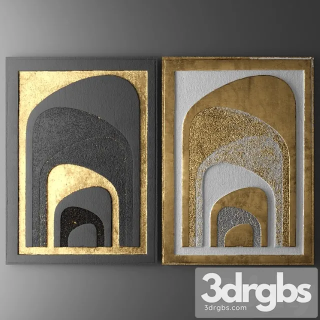 Wall Decor Picture Gold Luxury Lukhuri Decor Art Modern Art Abstraction 22 3D Model Free