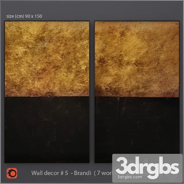 Wall decor - pictures set 5 3D Model Free