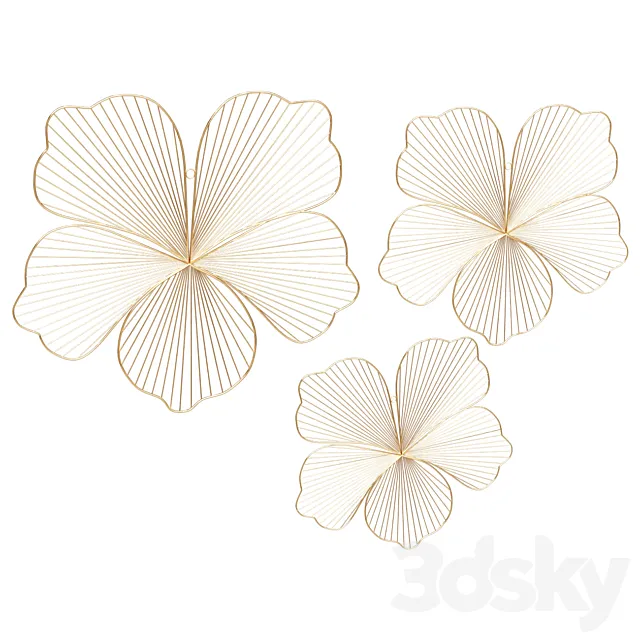 Wall Decor Wall panel flowers 3D Model