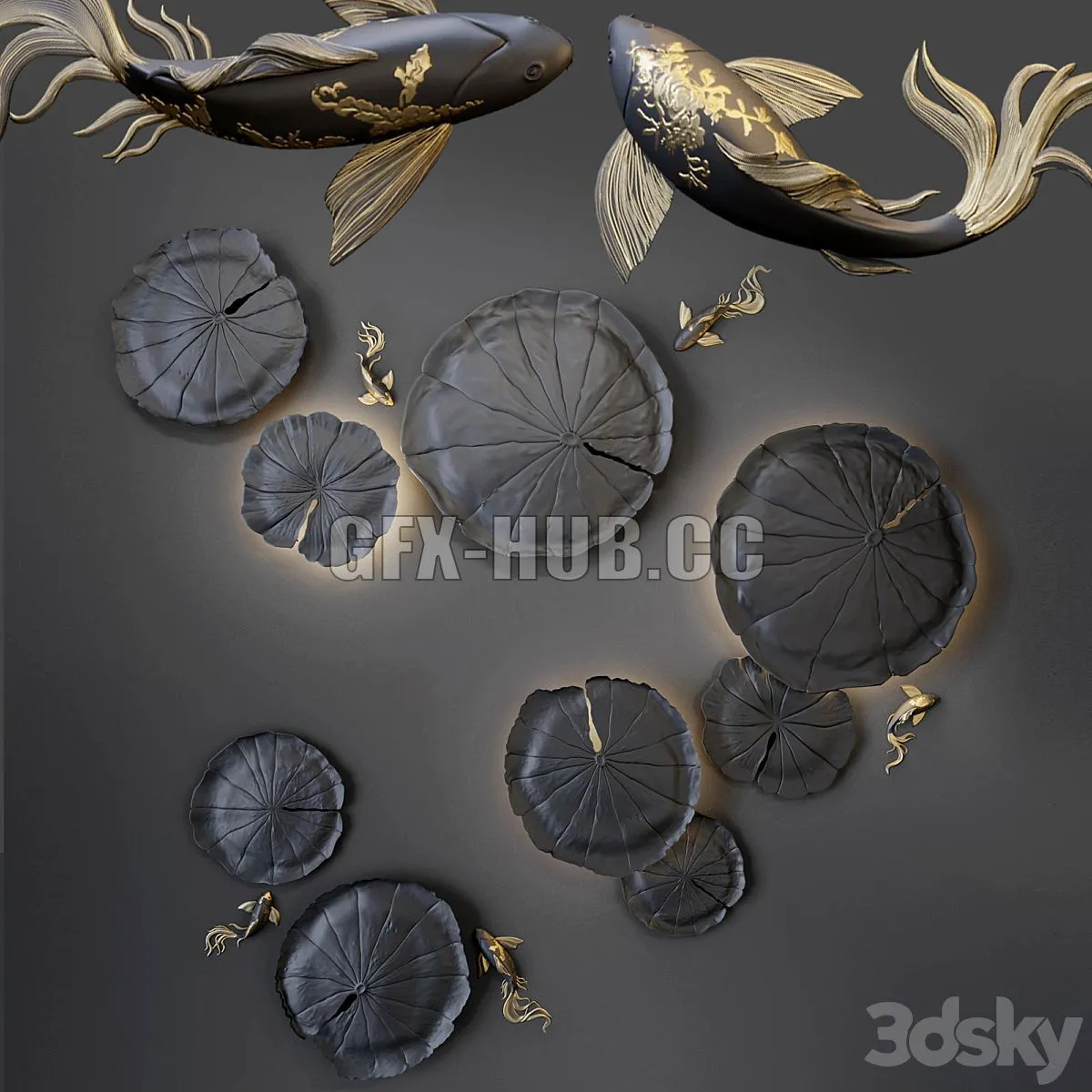 Wall decor - Water Lily 3D Model