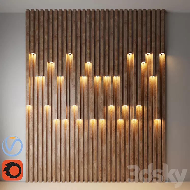 wall decorate light 2 3D Model
