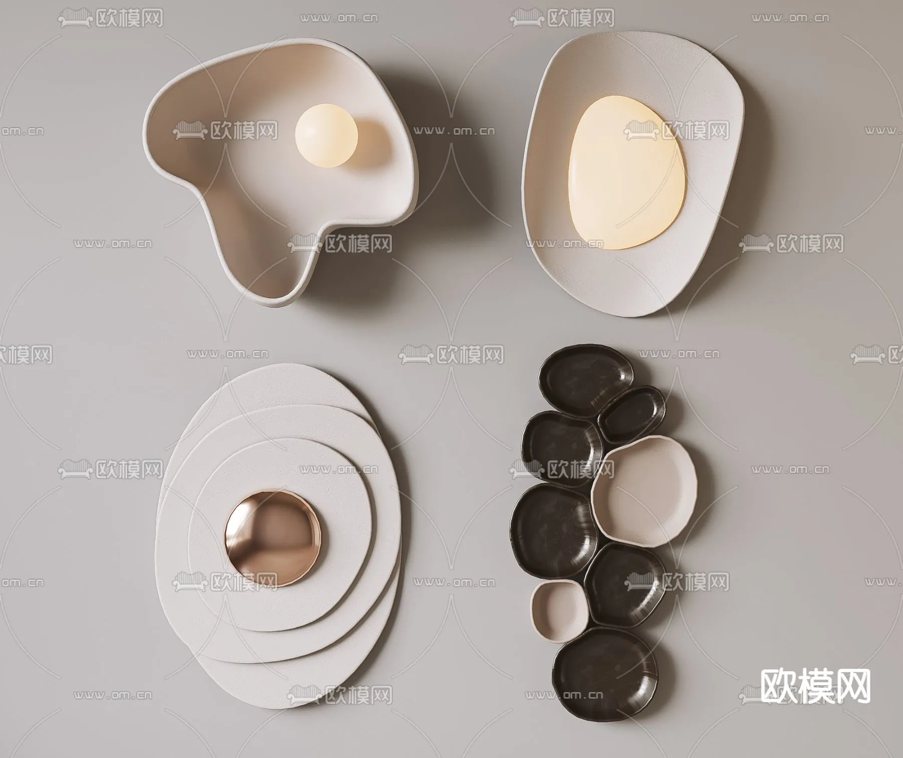Wall Decoration 3D Models – Decor Sets – 002 – VRAY Render