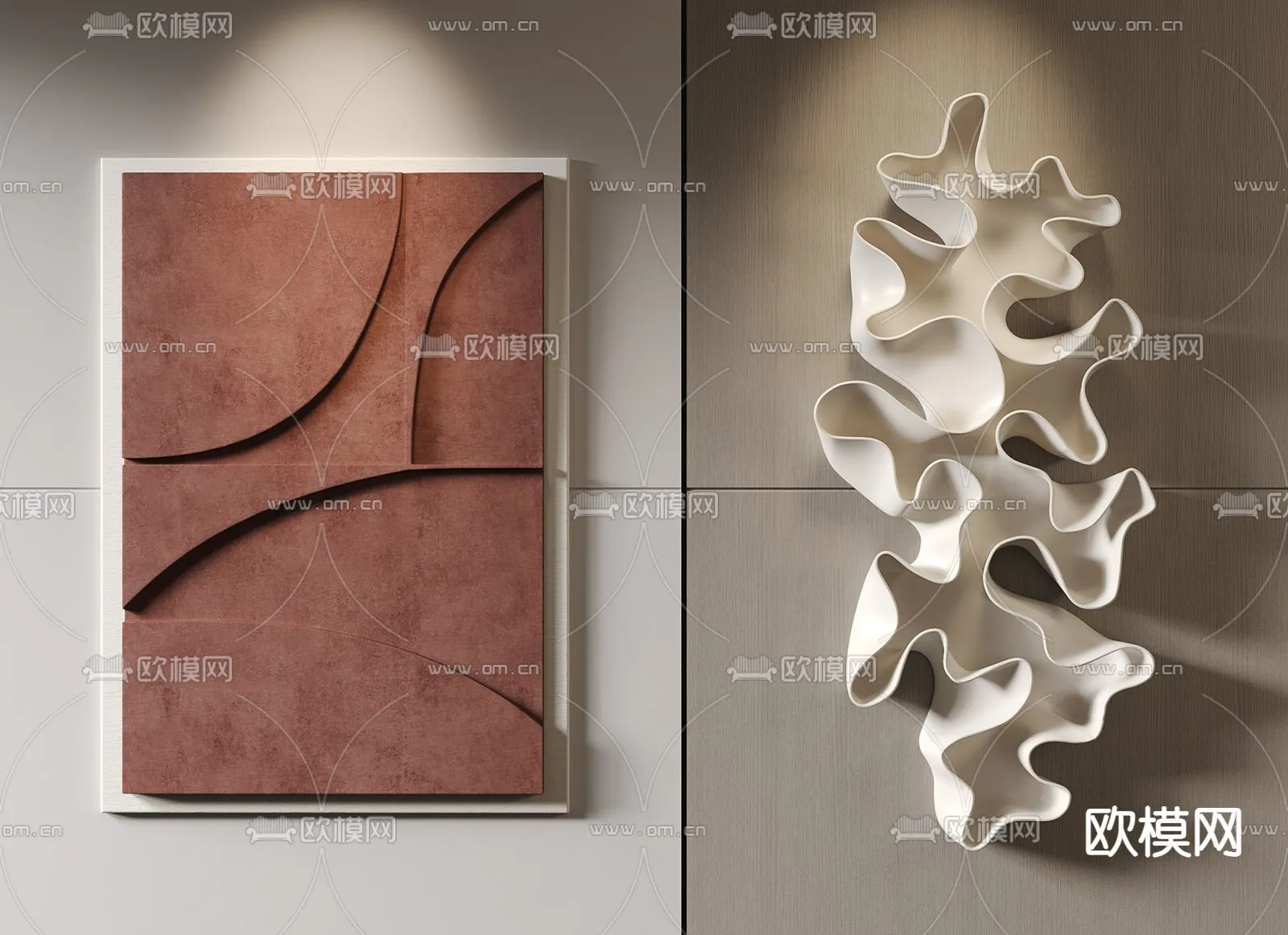 Wall Decoration 3D Models - Decor Sets - 006 - VRAY Render