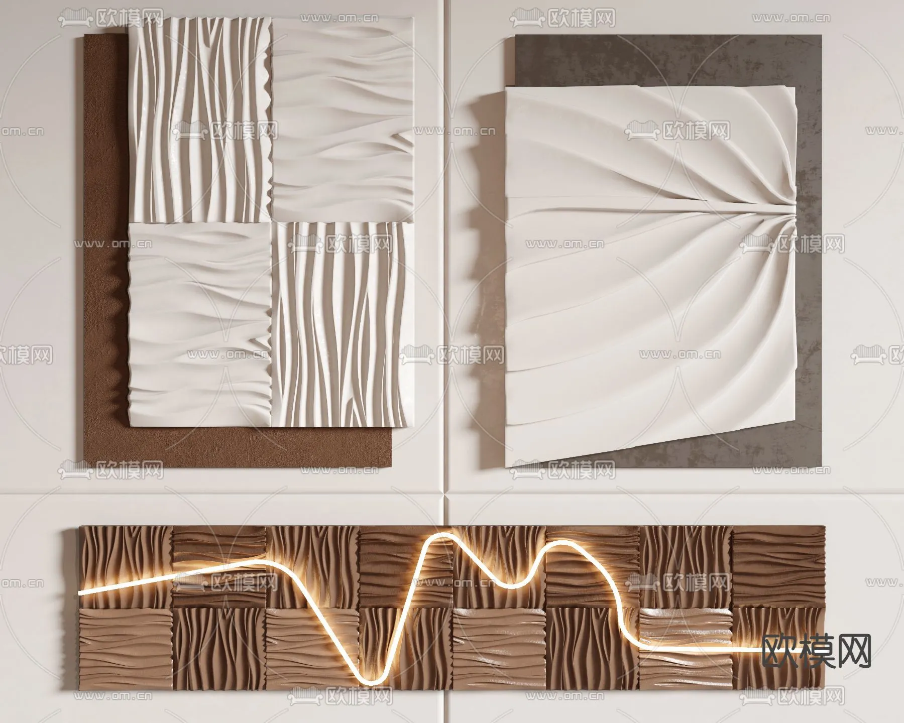 Wall Decoration 3D Models - Decor Sets - 007 - VRAY Render